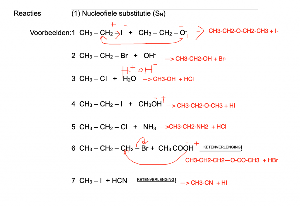 Oefeningen SN bij halogeenalkanen