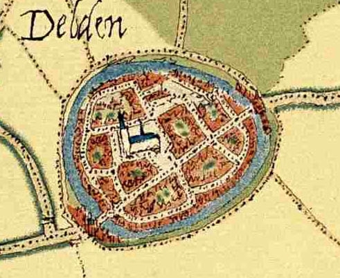 Plattegrond middeleeuwse stad