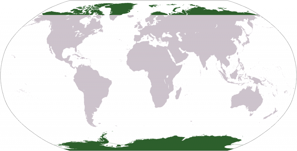 Poolklimaat. Afbeelding door World Factbook