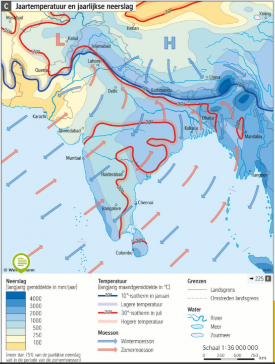 Jaartemperatuur en jaarlijkse neerslag