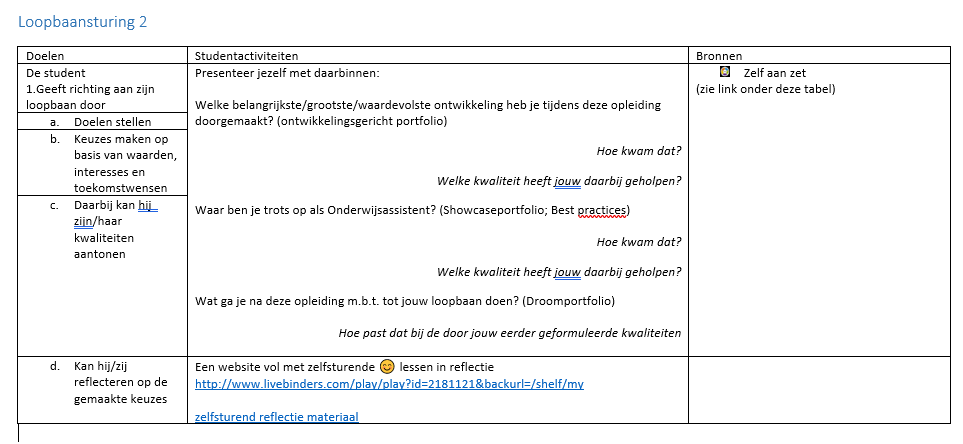 Overzicht loopbaansturing 2