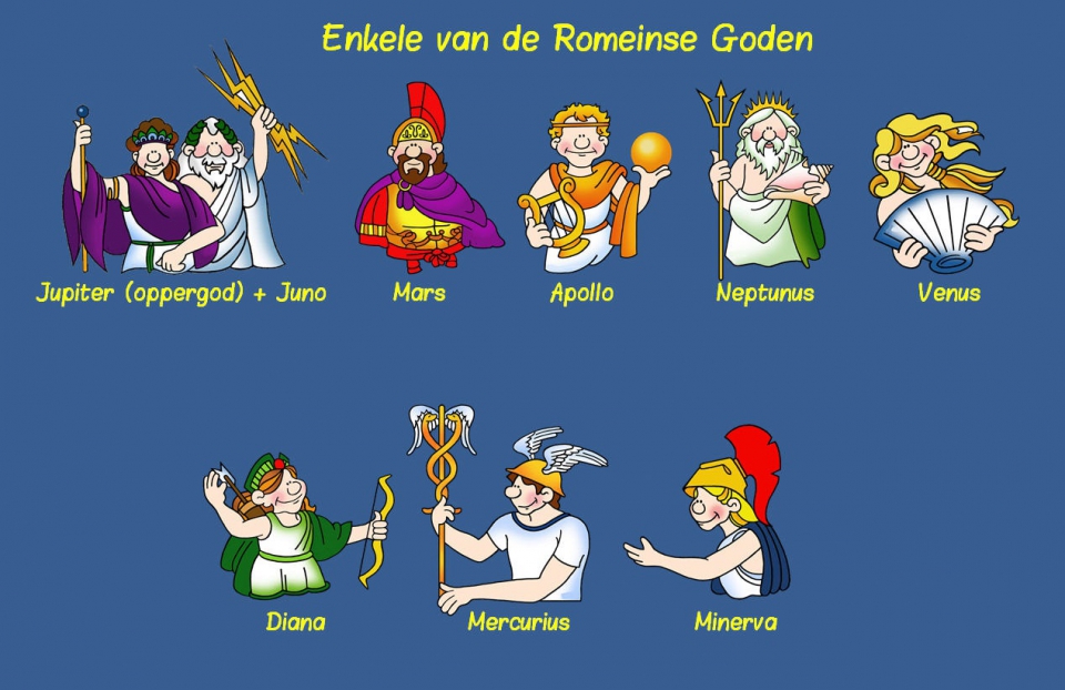 Dit zijn een aantal goden van de Romeinen.