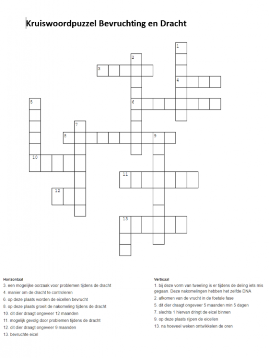 Kruiswoordpuzzel