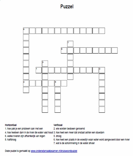 Deze puzzel is gemaakt om extra te oefenen met de begrippen.