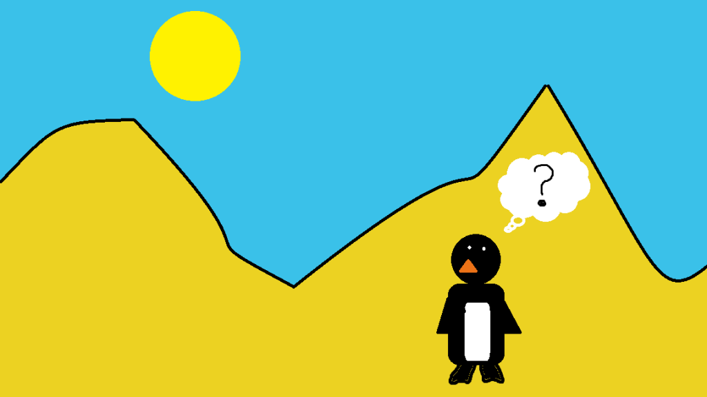 Een verdwaalde pinguin