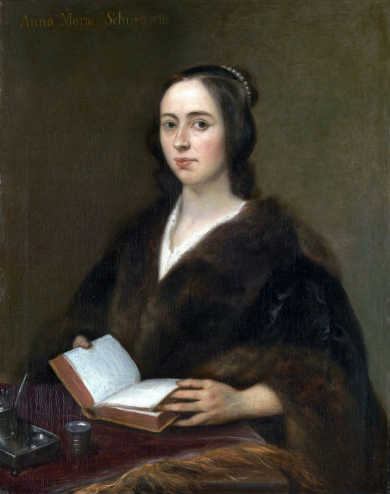 Anna Maria van Schurman, de eerste vrouwelijke studente, portret door Jan Lievens 1649