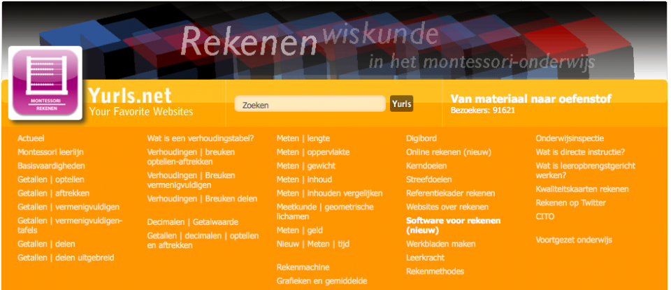 Rekenen Montessori yurls pagina