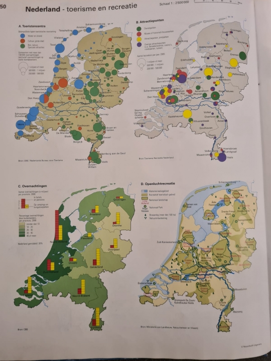 Opdracht 12 Kaart Toerisme en recreatie (Bron: Kleine Bosatlas)