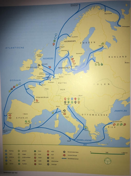handel van de Republiek over zee met Noord en Zuid Europa