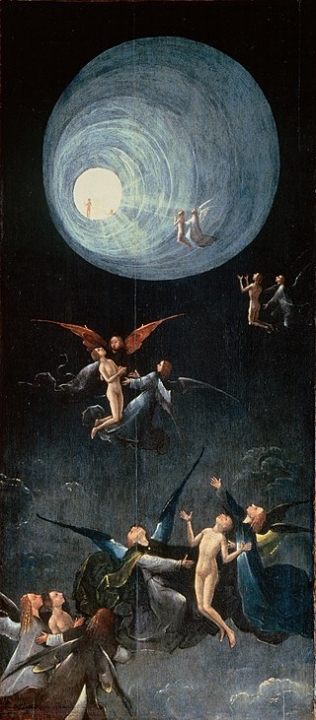 Opgang naar de hemel, zoals geschilderd door Jeroen Bosch rond 1500.
