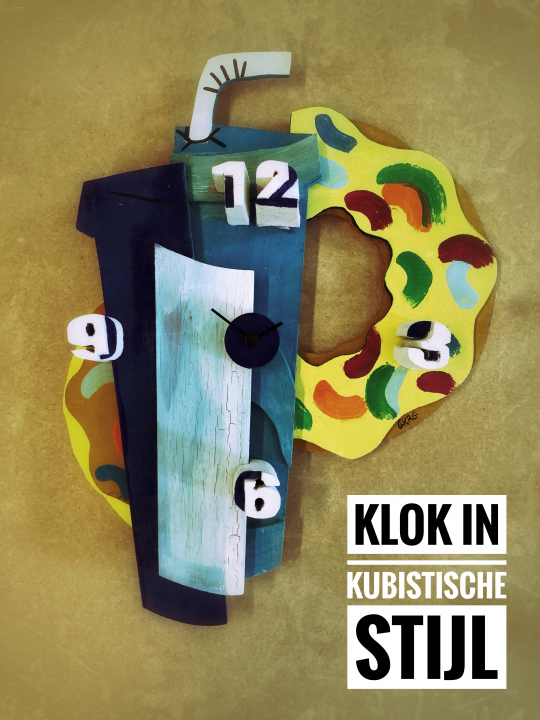 Voorbeeld wandklok KUBISME