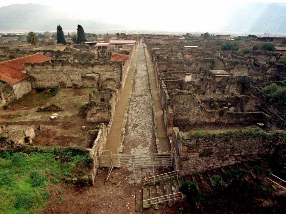 Een straat in Pompeii