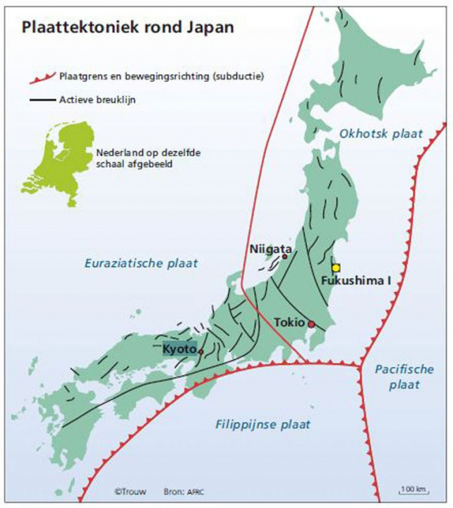 Plaattektoniek rond Japan (Redactie wetenschap, 2011)