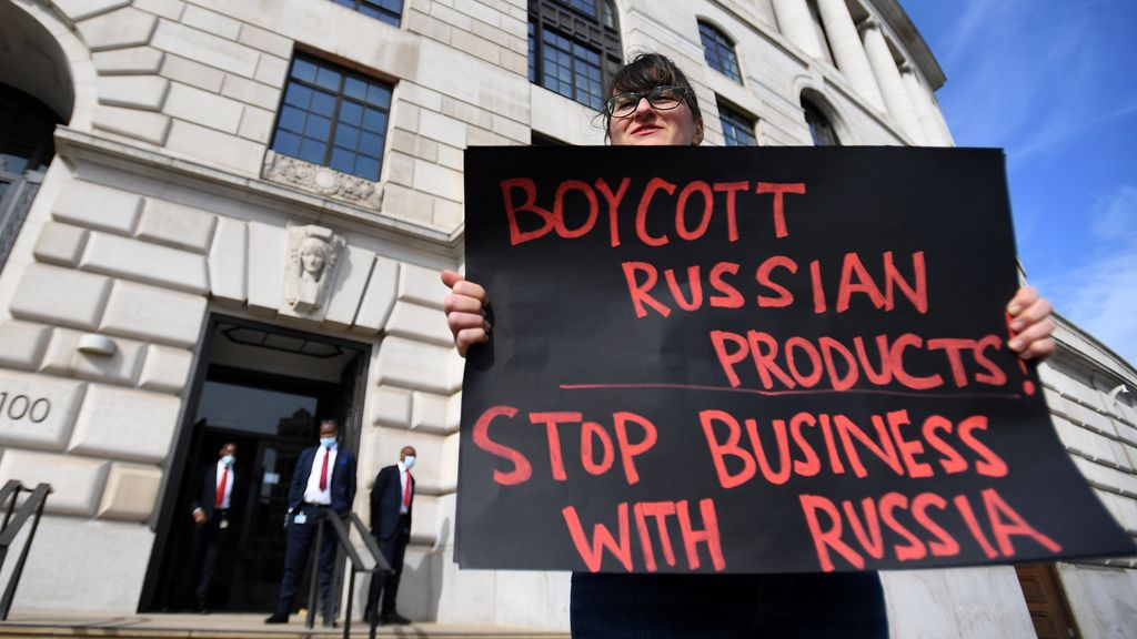 Protest om een boycott uit te lokken van Unilever in Rusland