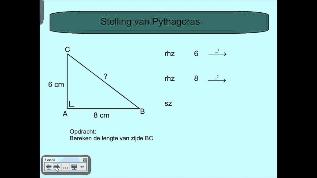 Voorbeeld stelling van Pythagoras