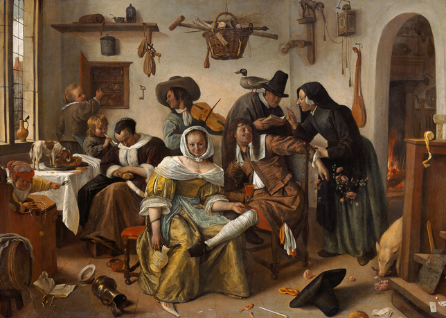 Jan Steen: het huishouden van Jan Steen;1625-1679