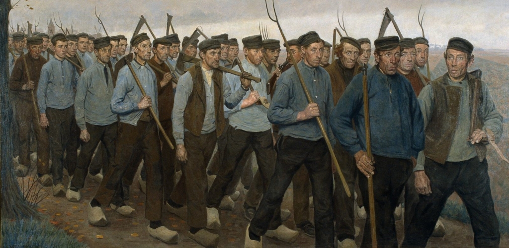 Erfgooiers in protest, 1903, schilderij van Ferdinand Hart Nibbrig