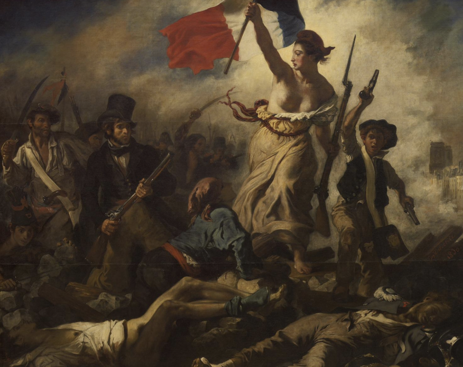 Afbeelding 2: DELACROIX: La liberté guidant le peuple ( de vrijheid leidt het volk )