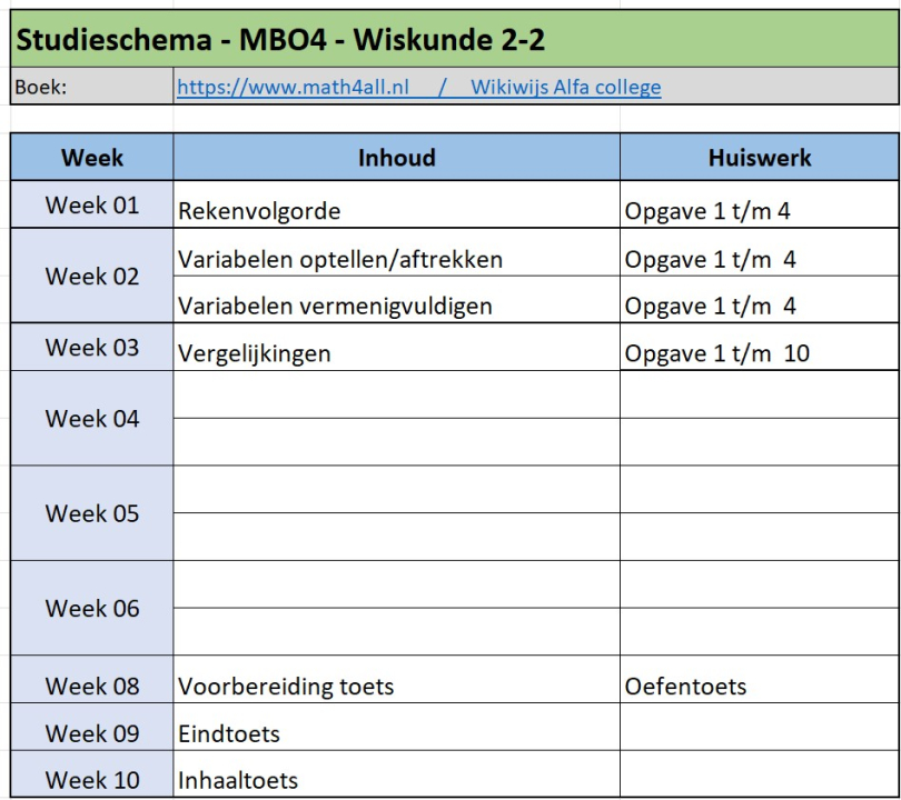 Studieschema_ Wiskunde 2-2 