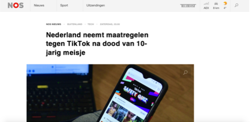 "Nederland wil TikTok verbieden voor kinderen onder de 12..."