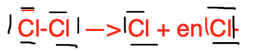 p 9 lab module 7: heterolytische splitsing, beschrijf wat er gebeurt.