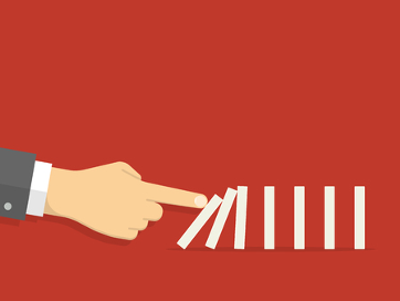 Een brand kun je vergelijken met het omvallen van dominostenen.