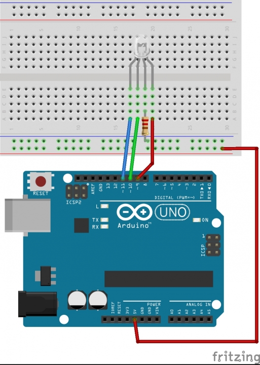 RGB-led aanlsuiten op Arduino