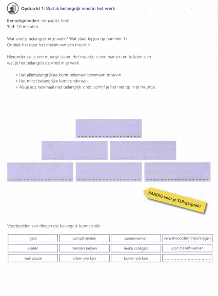 Opdracht 1: Wat ik belangrijk vind in het werk
