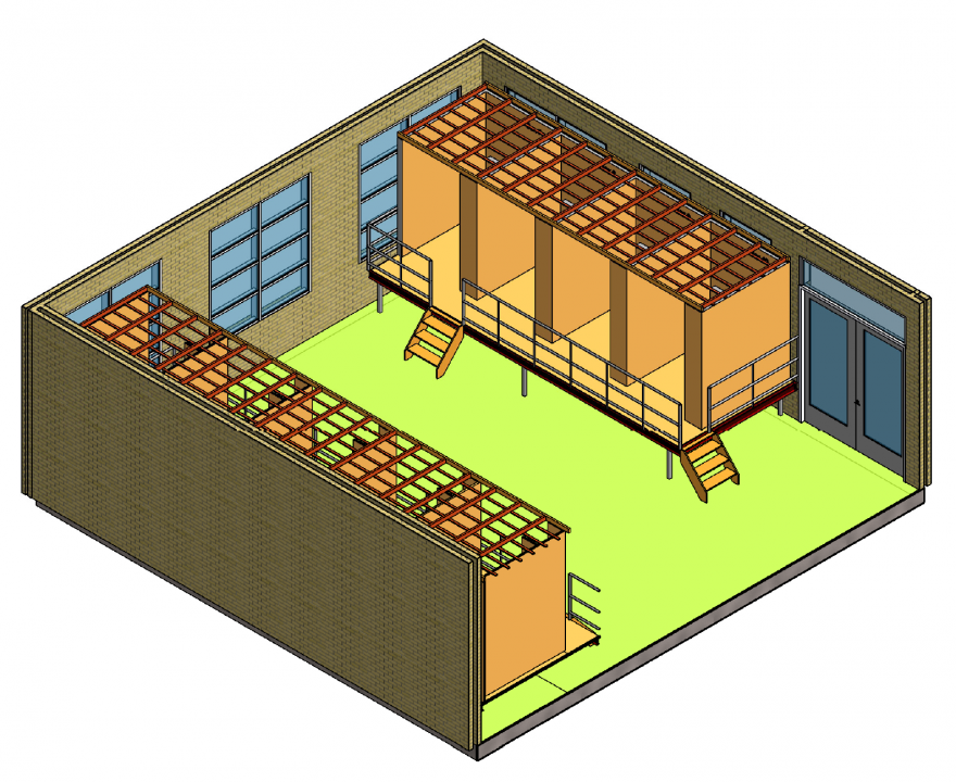 Figuur 2 - Aanzicht 3D-boxen praktijklokaal