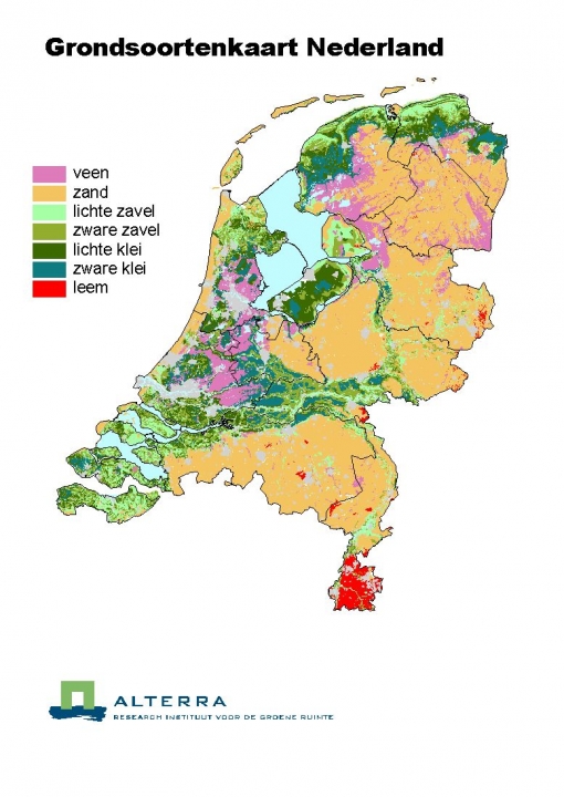 Grondsoortenkaart van Nederland