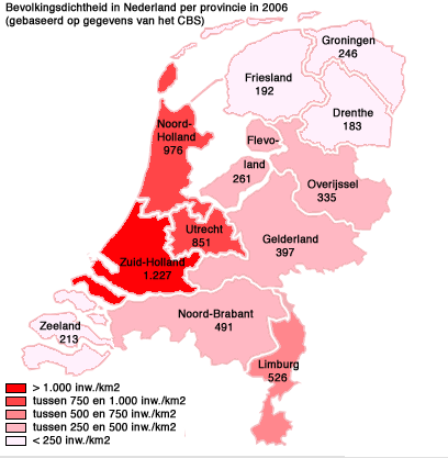 Bevolkingsdichtheid Nederland