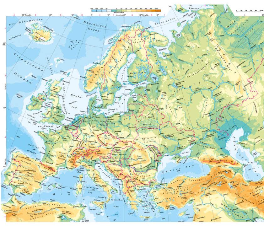 Europa Natuurkundig (Bron: Grote Bosatlas)