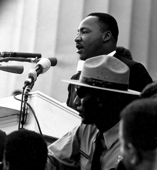 Matin Luther King tijdens zijn beroemde toespraak.