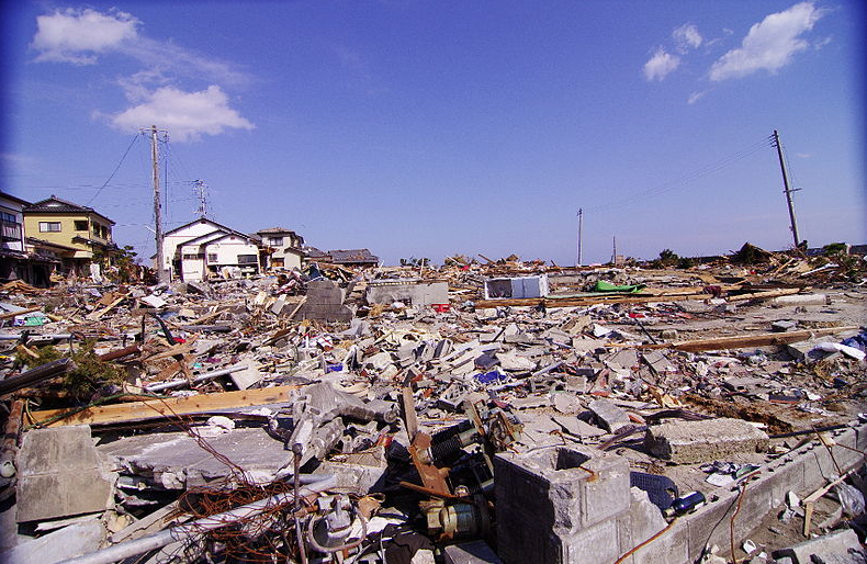 Schade na een tsunami