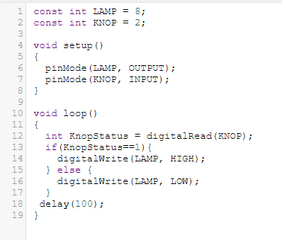 Voorbeeld van een code