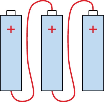 Platte batterij schematisch