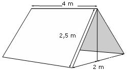 Bereken de oppervlakte van de prisma uit de afbeelding. Schrijf je berekening op zoals je net gedaan hebt  met het overnemen van de formule.