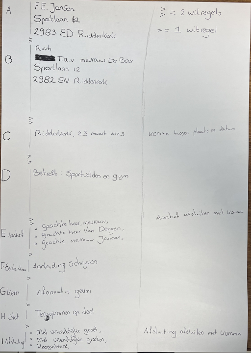 Briefconventies voorbeeld