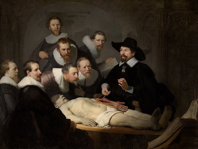 De Anatomische les van doctor Tulp (Rembrandt, 1634).