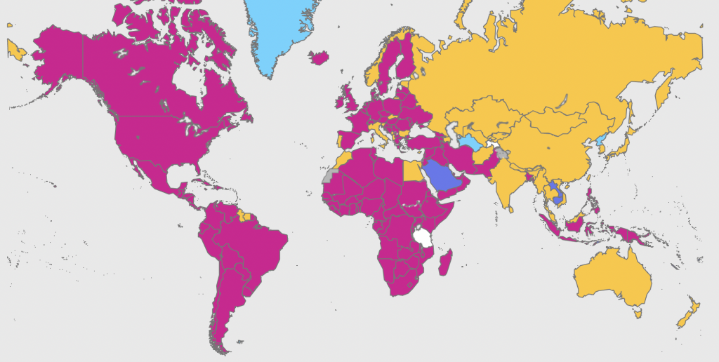 Aantal besmettingen wereldwijd volgens WHO