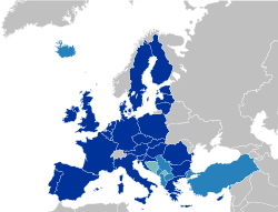 kaart van de Europese lidstaten