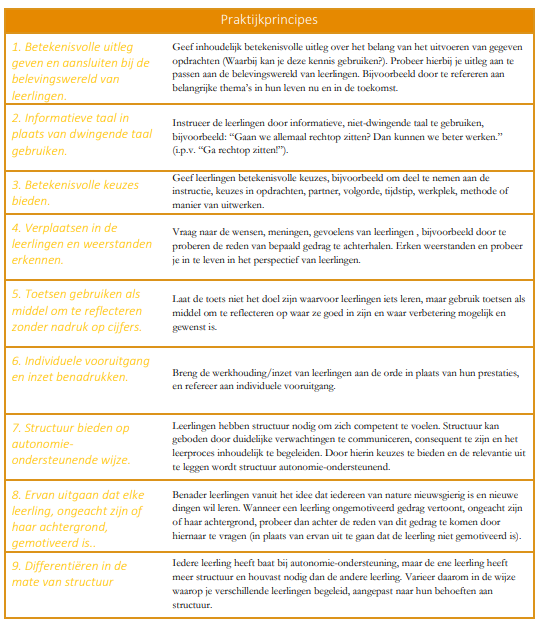 overzicht praktijkprincipes