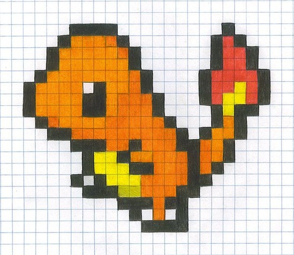 Voorbeeld 2: een Pokemon figuurtje gemaakt van Pixel Art
