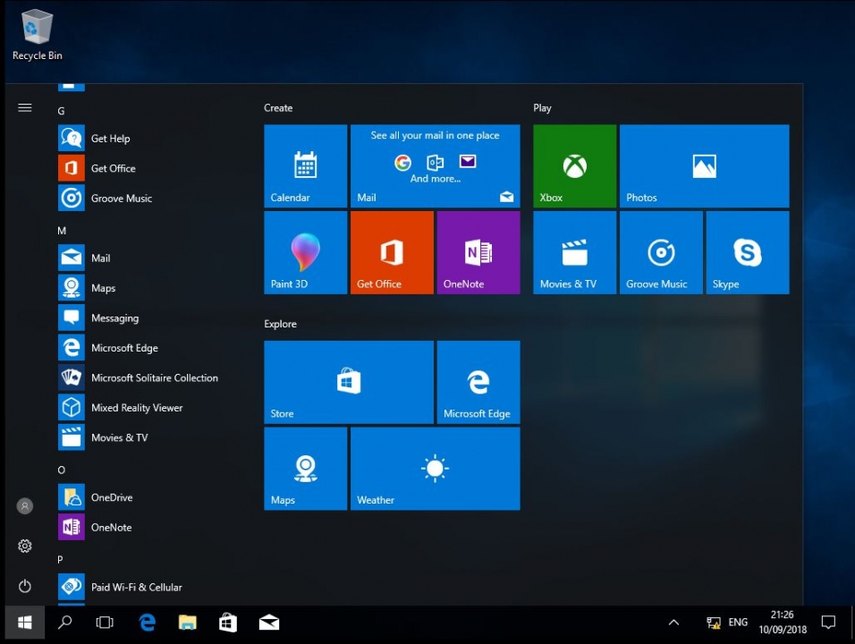 Windows 10 Bureaublad