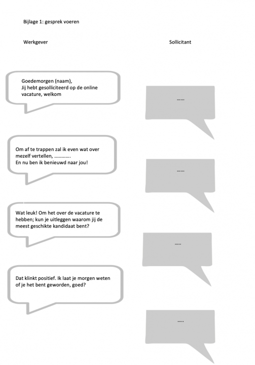 Bijlage 1: gesprek voeren