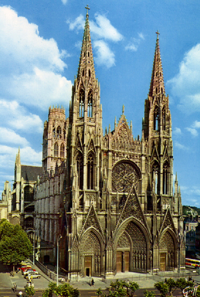 Gotiek: kathedraal in Rouen, Frankrijk