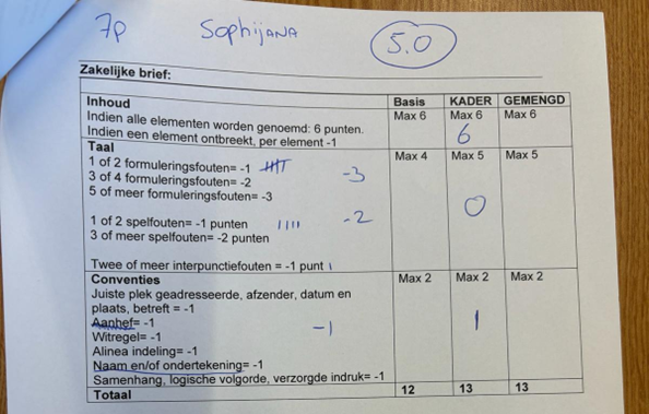 Feedback eerste brief