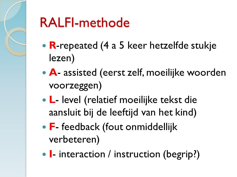 De Ralfi Methode uitgelegd