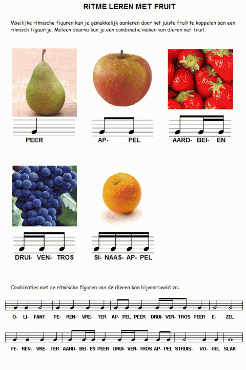 Fruit ritmes voorbeeld