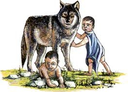 Romulus en Remus met de wolvin.
